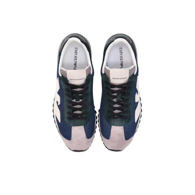 EMPORIO ARMANI Low Top Sports Casual Shoes Men's Blue White-3