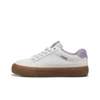 PUMA Court Classic Vulc Coverage Wear-Resistant Lightweight Low-Top Skateboard Shoes Women's White Purple