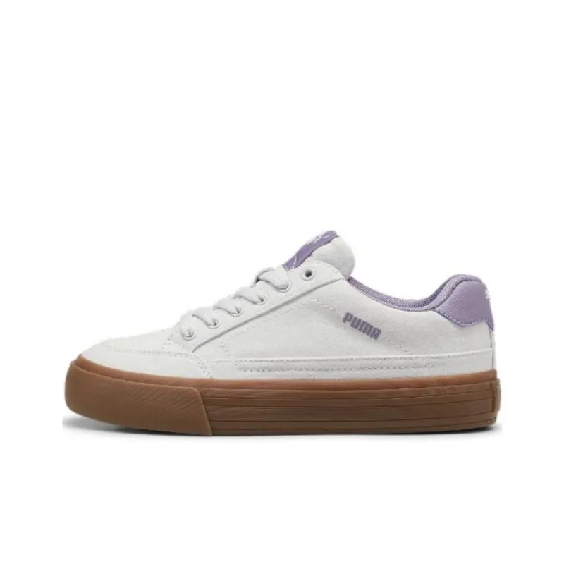 PUMA Court Classic Vulc Coverage Wear-Resistant Lightweight Low-Top Skateboard Shoes Women's White Purple-0