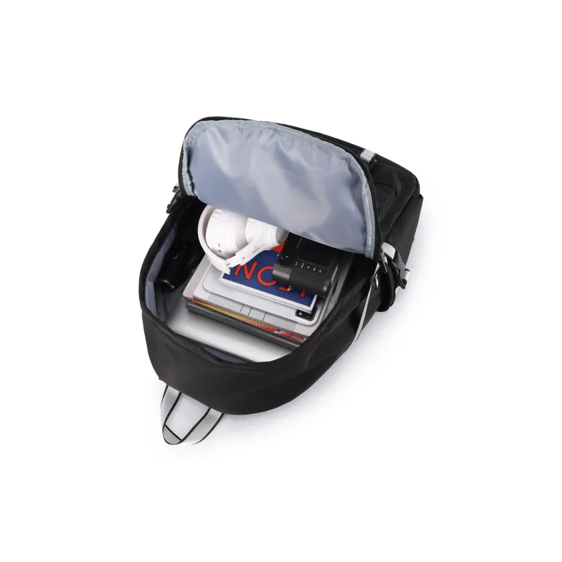 WONHOX Fabric Backpacks Laptop Bags Backpack Regular Unisex Black/Haze Blue/Royal Blue-5