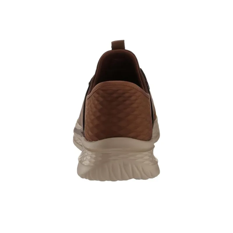 Skechers Slip Ins Abrasion Resistant Rebound Low Top Running Shoes Men's Brown-3