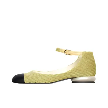 CHANEL Flat Shoes Women's Light Green