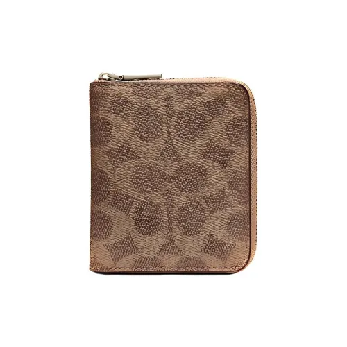 COACH Accordion Zip Coated Canvas Wallet Small Size Men's