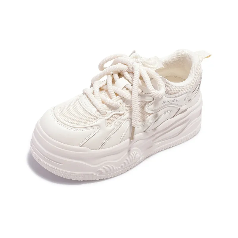 Miss Zhang Slip Resistant Cushioning Quick Drying Wear Resistant Lightweight Low Top Skateboard Shoes Women's Raw White-2