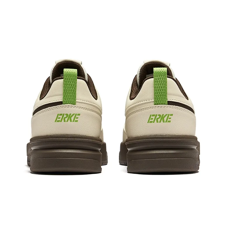 Erke Cool Play 2.0 Anti Slip Wear Resistant Low Top Skateboard Shoes Men's Warm Linen Microcrystal White-3