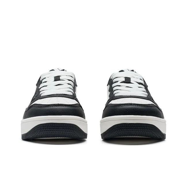 XTEP Off White 3.0 Lightweight Coverage Low Top Skateboard Shoes Men's Black White-5