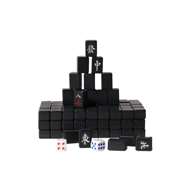 A Little Tide To Play Mini Mahjong, Small Hand Scratched Tiles Fun Dorm & Home Party Board Game-3