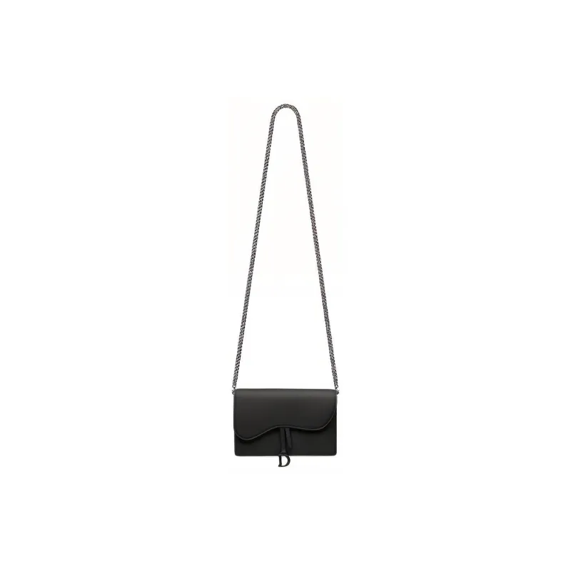 DIOR Saddle Matte Cowhide Saddle Bag Shoulder Bag Crossbody Bag Women's Black-3