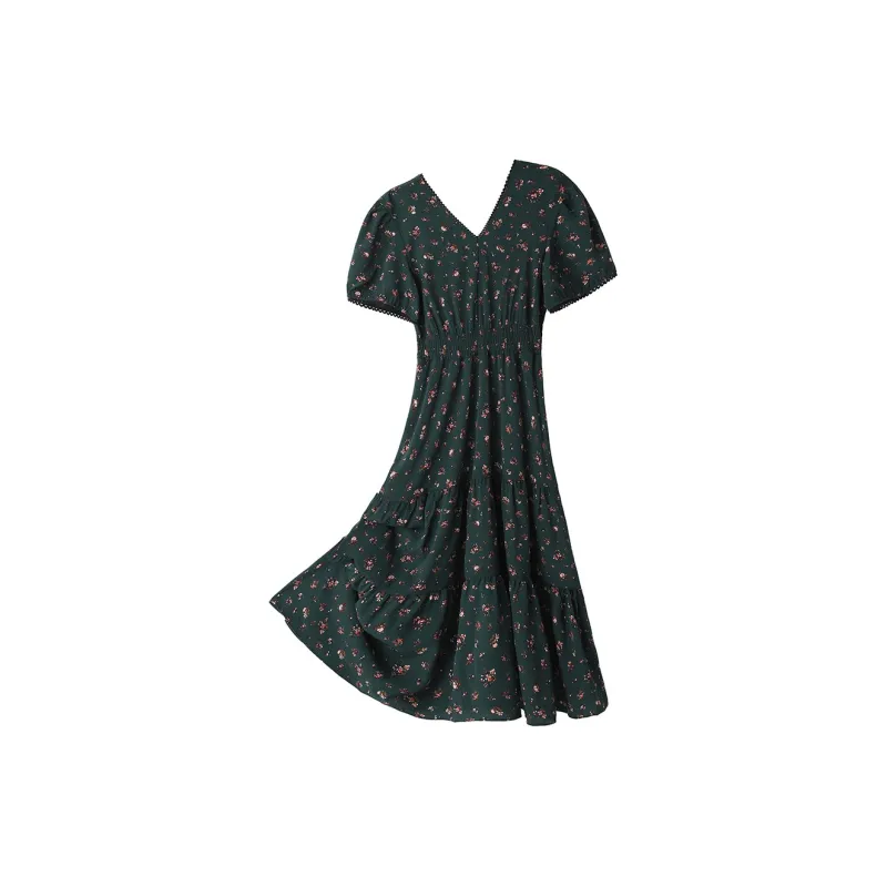 H YXIANG Short Sleeved Dresses Women's-6