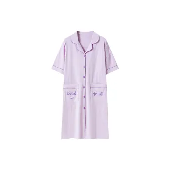 Close fitting Areas Nightgown Women's Purple