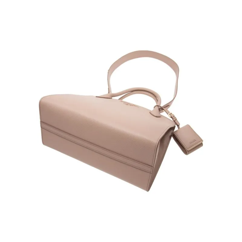 PRADA Monochrome Leather Handbag Shoulder Bag Crossbody Bag Women's Pink-3