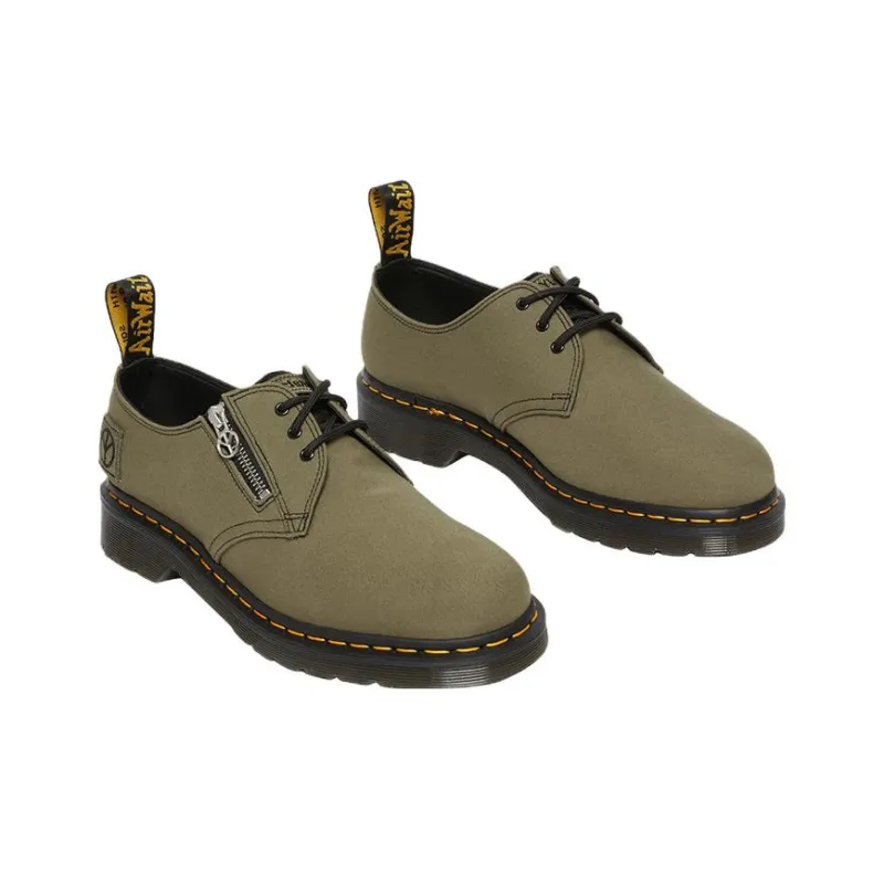 Dr.Martens X Babylon 1461 Canvas & Leather Oxford Shoes 'Black Olive'-2