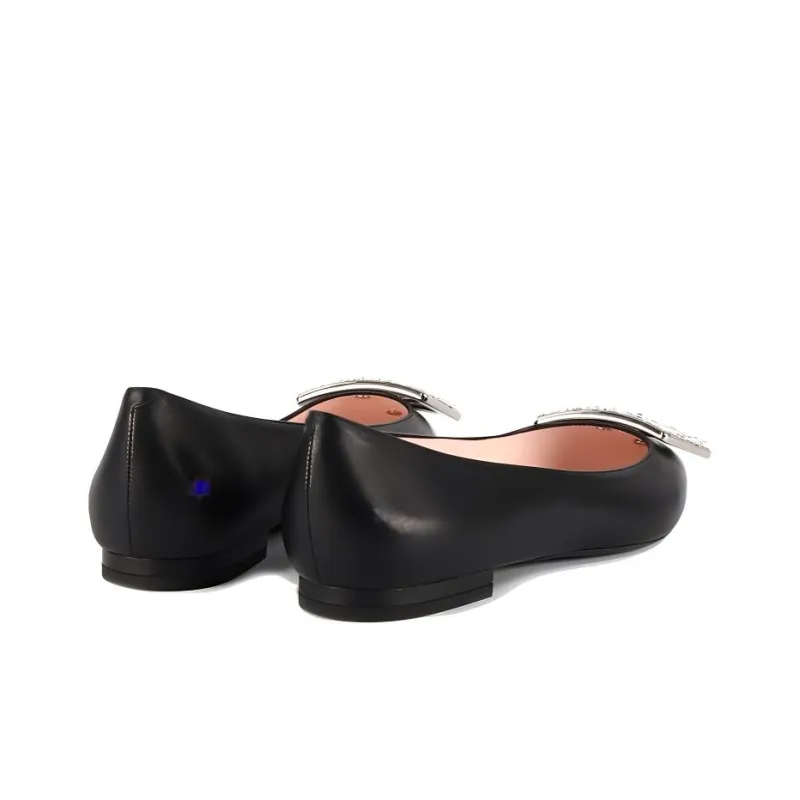 Roger Vivier Gommettine Casual Single Shoes Low Heel Women's Black-4