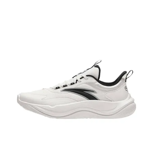 Anta Breathable Lightweight Rebound Low Top Running Shoes Men's Black White