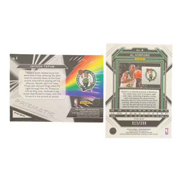 PANINI 2022 Celtics Jayson Tatum Tack+PZ Marcus Smart Red Fold 013/299 Player Card Product Access Sports Cards 2 Pcs-1