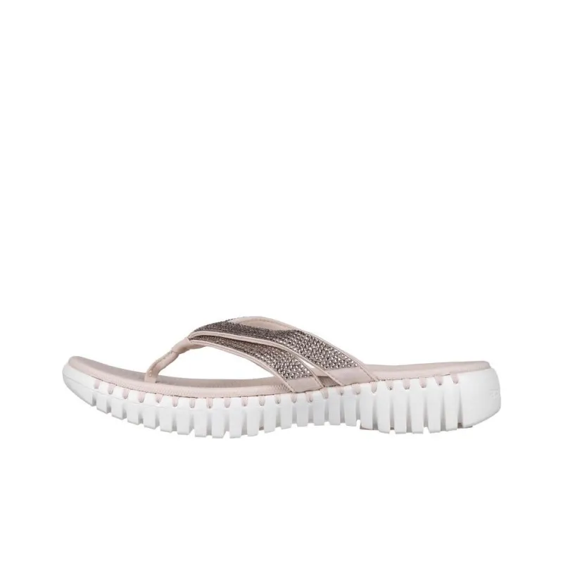 Skechers Go Walk Smart Abrasion-Resistant Slip-Resistant Flip Flops Women's Rose Gold-0