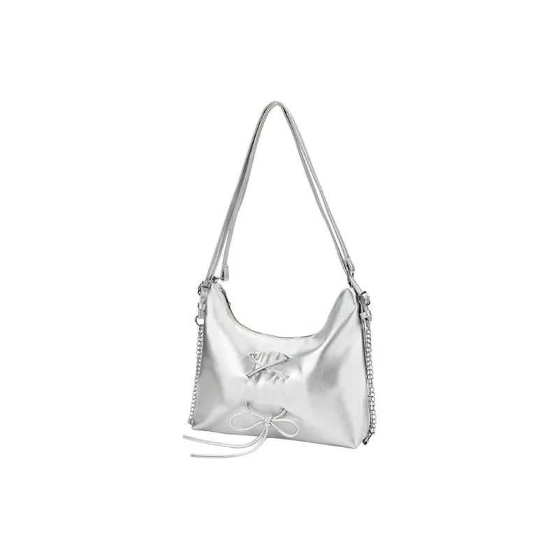 Juju Jimmy PU Double Shoulder Crossbody Bag, Shoulder Bag Women's Pink/Silver/Black-2