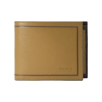 PEDRO Saffiano Leather Wallet Unisex Cognac