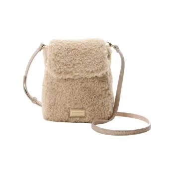 SAMANTHA THAVASA Polyester Crossbody Bag Shoulder Bag Mini Women's Ecru