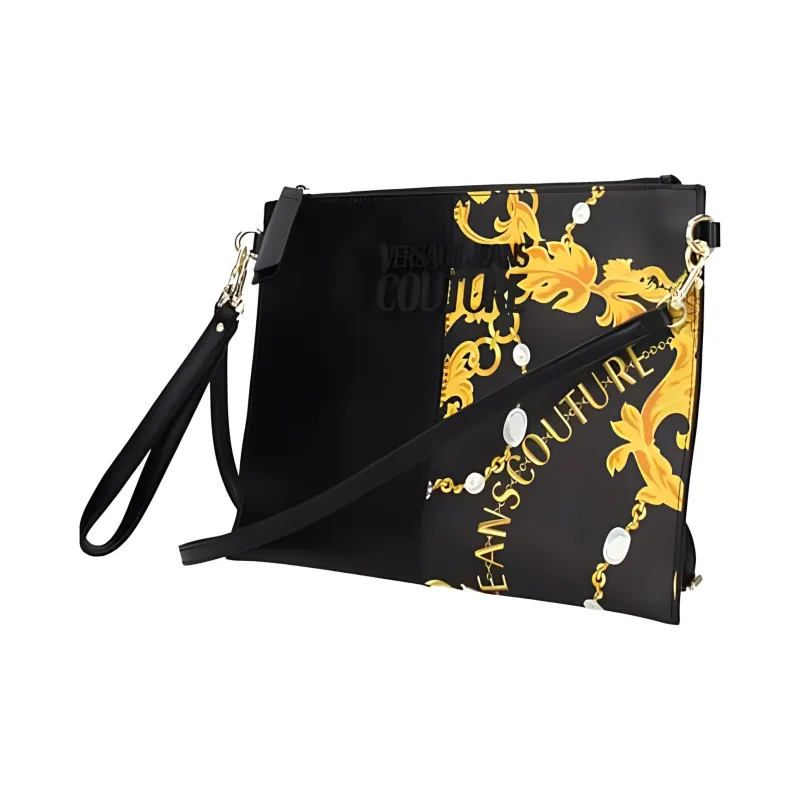 VERSACE JEANS COUTURE PU Polyurethane Clutch Tubas Men's Black-1