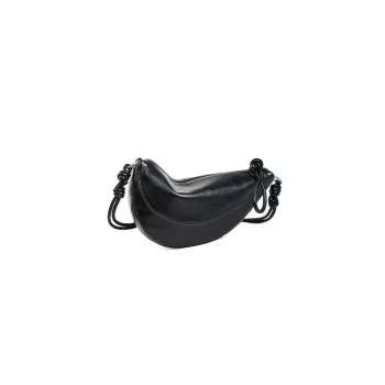 Teenmix Cow Leather With Synthetic Leather Shoulder Bag, Crossbody Bag Small Size Women's Black/White/Space Silver