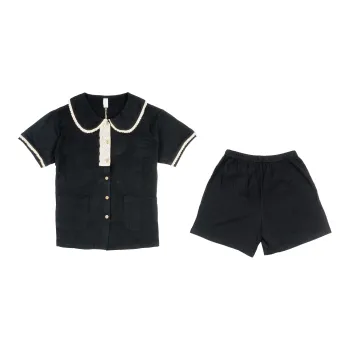 X QINGE Pajama Set Summer Women's Black