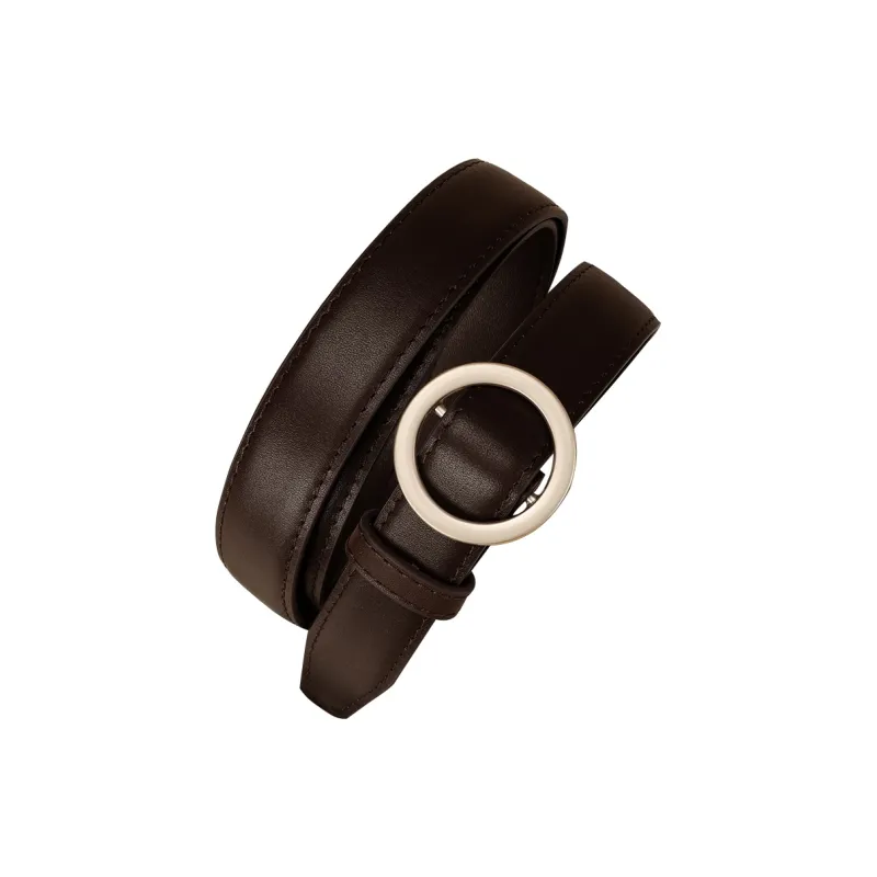 15 MINS Cow Leather Leather Belts Women's Width  2.4cm-4