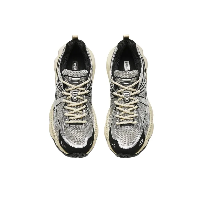 Anta Champion Series Cushioned Slip Resistant Low Top Casual Shoes Women's Silver Black-2