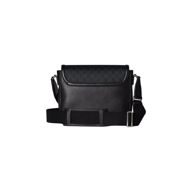 GUCCI Leather Shoulder Bag, Crossbody Bag Medium Size Men's Black-3