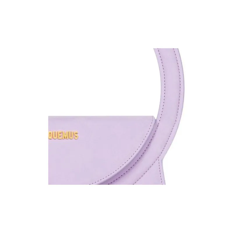 Jacquemus Le Sac Rond Smooth Calf Leather Handbag Shoulder Bag Women's Purple-5