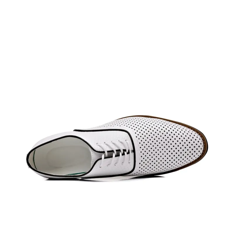 Romon Dress Shoes Men Low Top White/Black-2