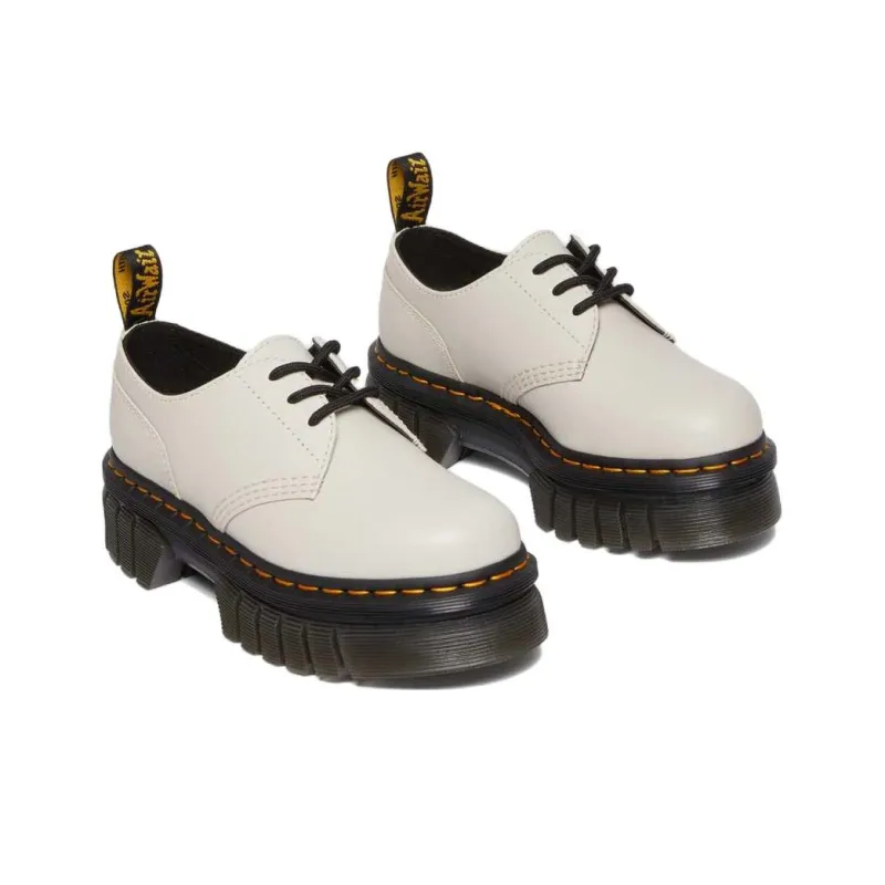Dr. Martens Audrick Nappa Leather Platform Shoes 'Cobblestone Grey' Women's-2