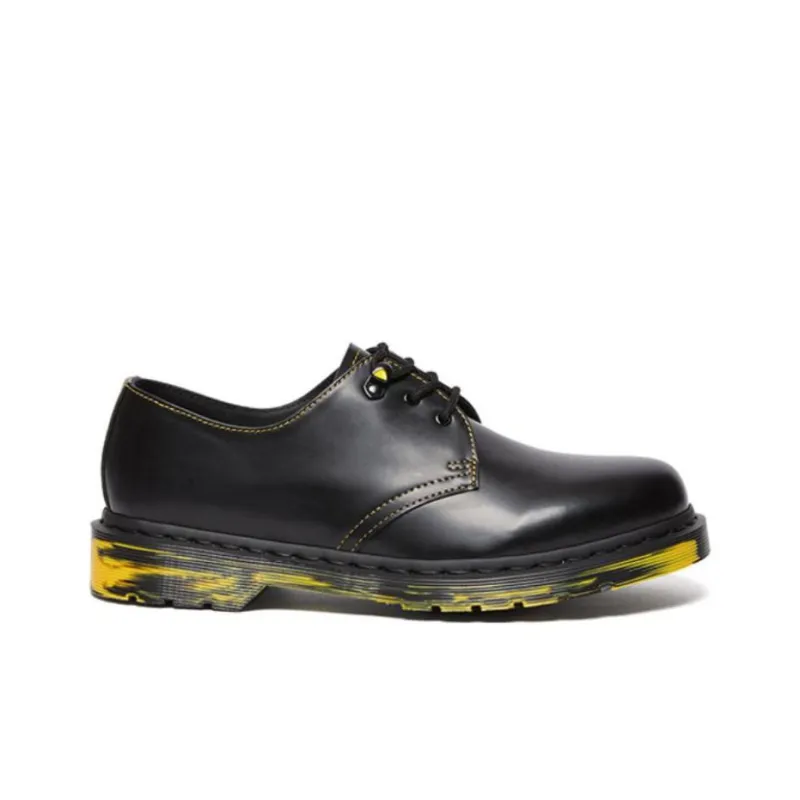 Dr.Martens 1461 Marbled Sole Leather Oxford Shoes 'Black Yellow'-1
