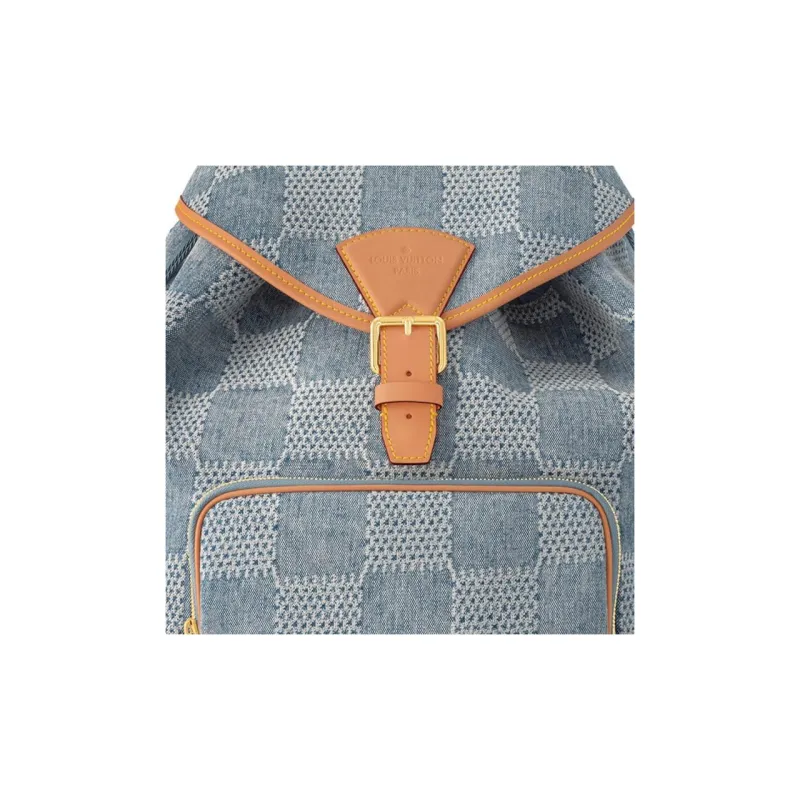 LOUIS VUITTON Montsouris Backpack Damier Denim 3D Blue Denim-3
