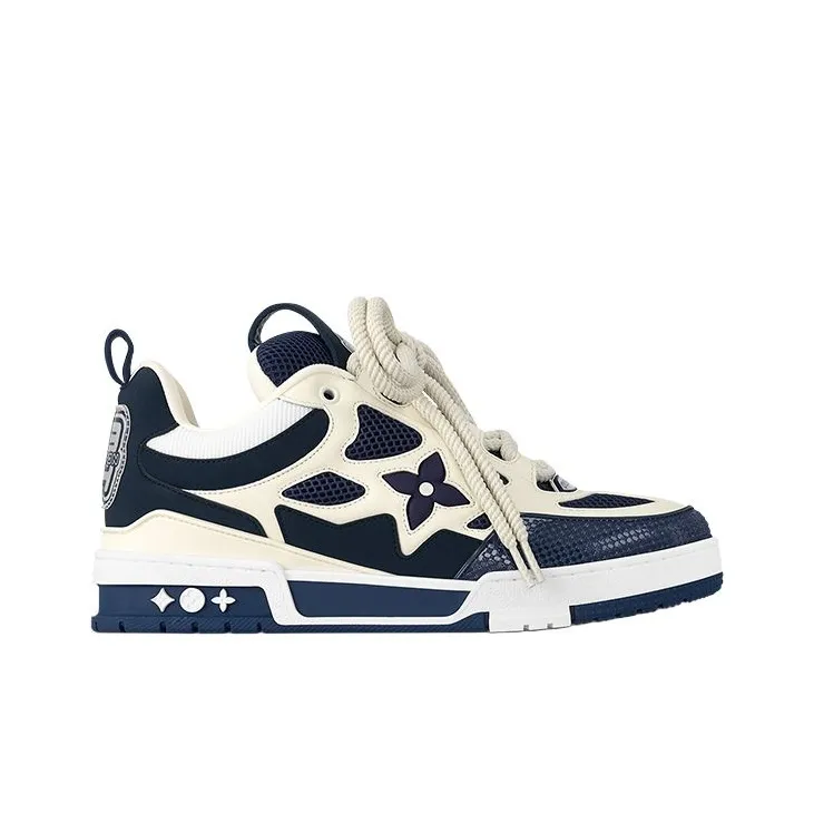 LOUIS VUITTON Skate Low Top Skateboard Shoes Women's Marine Blue-1