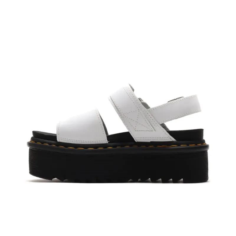 Dr.Martens Voss Leather Thick Bottom Sandals White Women's-0
