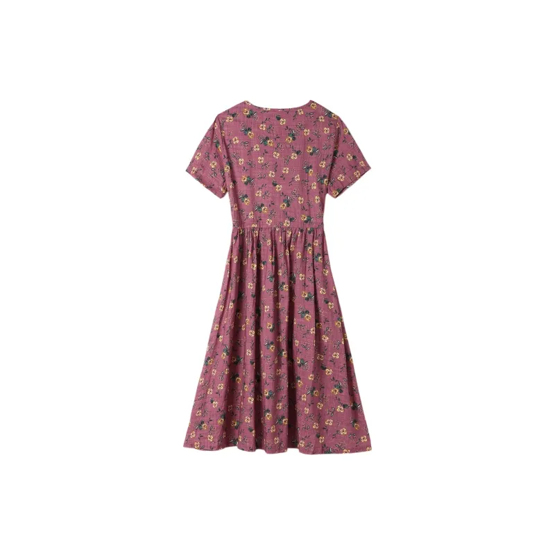 H YXIANG Short Sleeved Dresses Women's-5