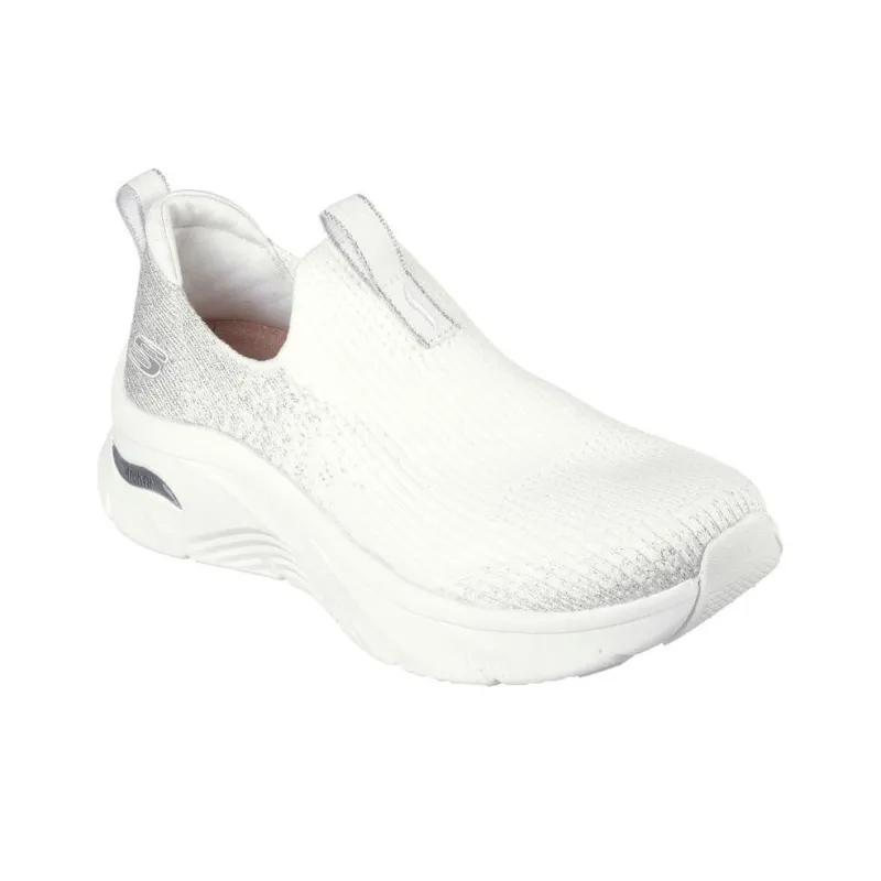 Skechers ARCH FIT D'LUX Anti Slip Wear Resistant Low Top Casual Shoes Women's White-3