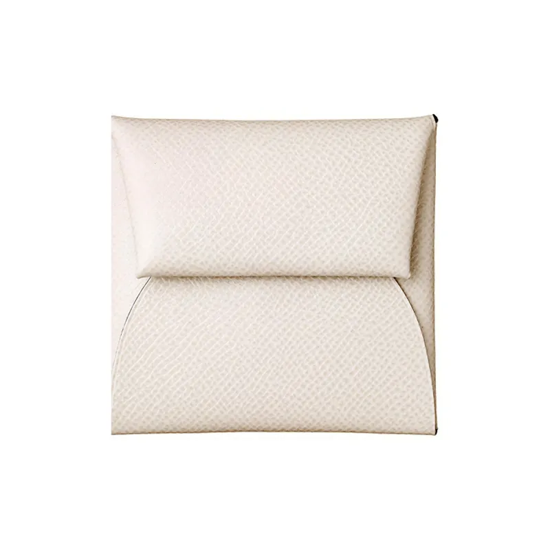 HERMES Epsom Calfskin Card Holder, Coin Purse Women's 10 Craie Milkshake White-2