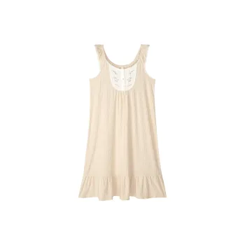 XUANZHITING Nightgown Women's Apricot
