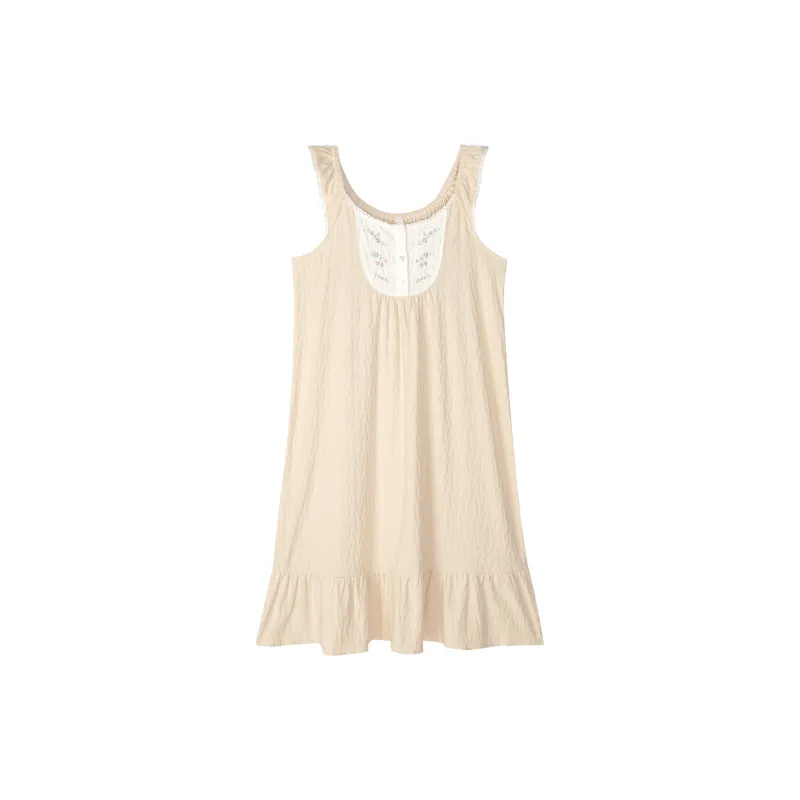 XUANZHITING Nightgown Women's Apricot-0