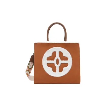 TTaG．baG Cow Leather Shoulder Bag Women's Brown/Red