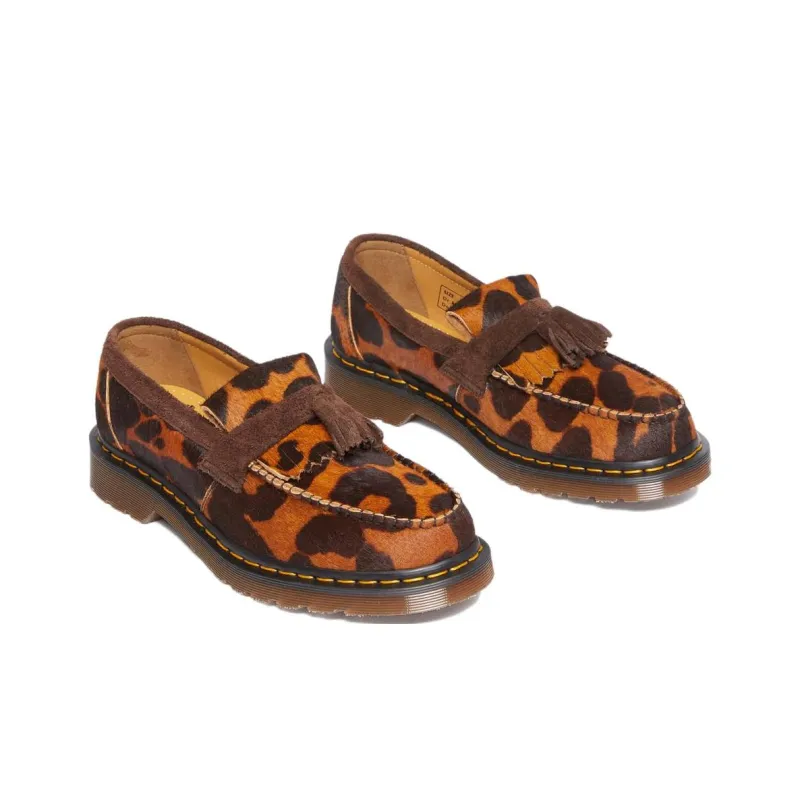Dr.Martens Adrian Made In England Hair On Tassel Loafers 'Ocelot Dark Brown'-2