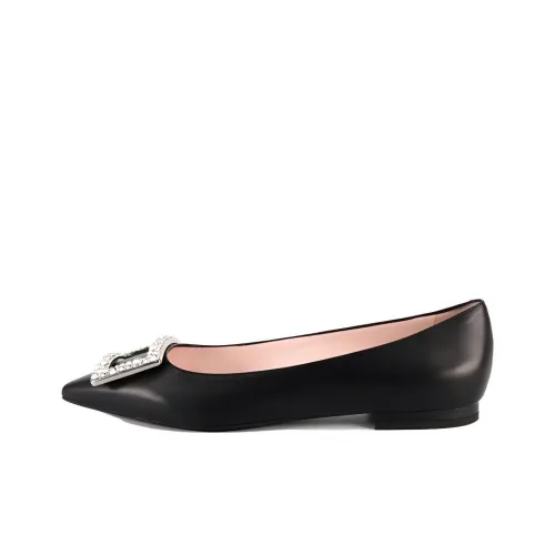 Roger Vivier Gommettine Casual Single Shoes Low Heel Women's Black