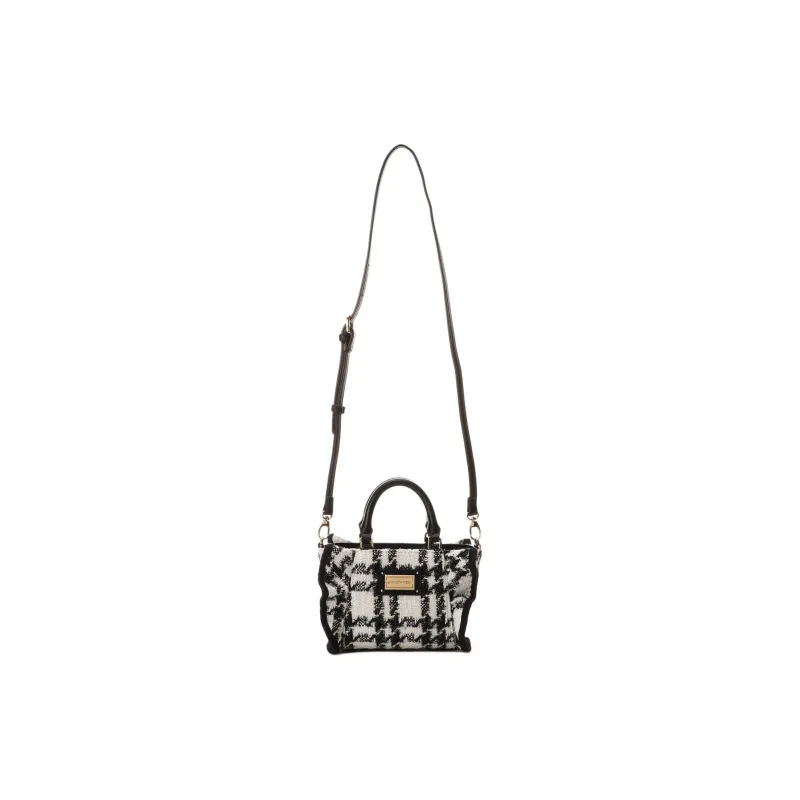 SAMANTHA THAVASA Polyester Shoulder Bag Crossbody Bag Handbag Mini Women's Black & White-1