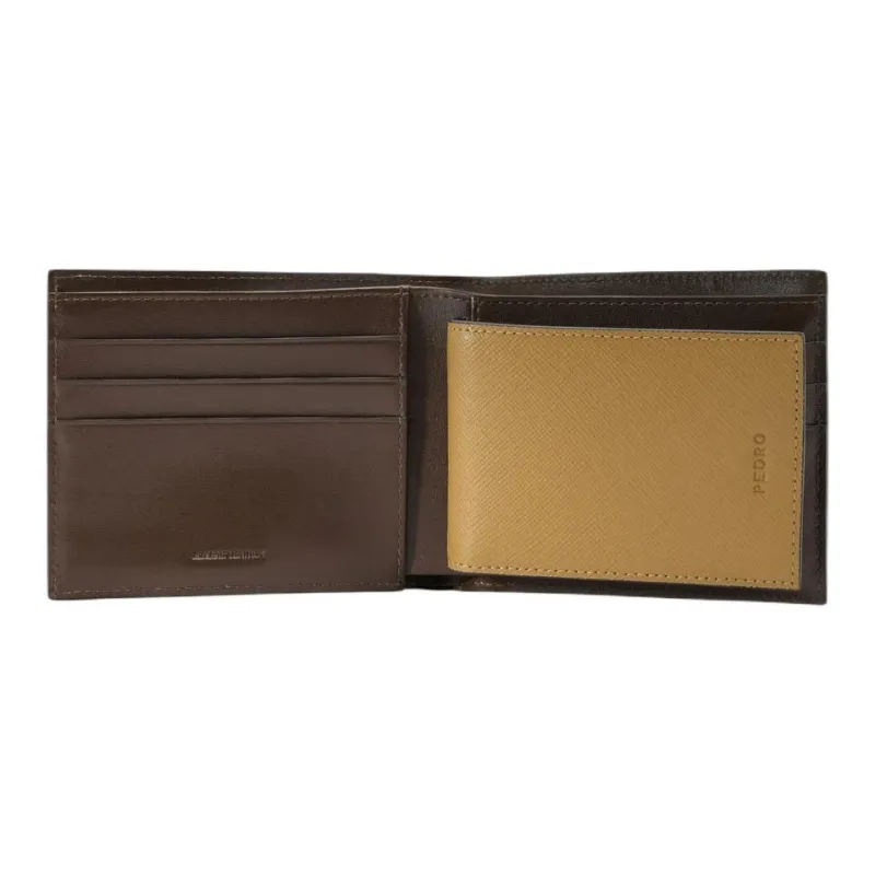 PEDRO Saffiano Leather Wallet Unisex Cognac-4