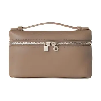 Loro Piana ExtraPocket Hammered Texture Calfskin Clutch Mini Women's Warm Beige
