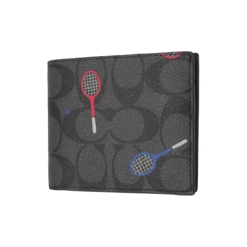 COACH Billfold Wallet Coated Canvas Wallet Mini Unisex Tan-4