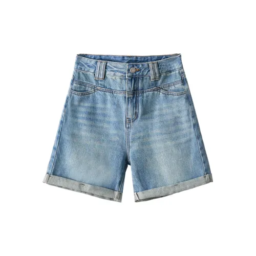 HIPPIEMISS Denim Shorts Women's Vintage Light Blue