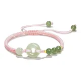 Fortune Peaceful Buckle Bracelet, Pink Cord